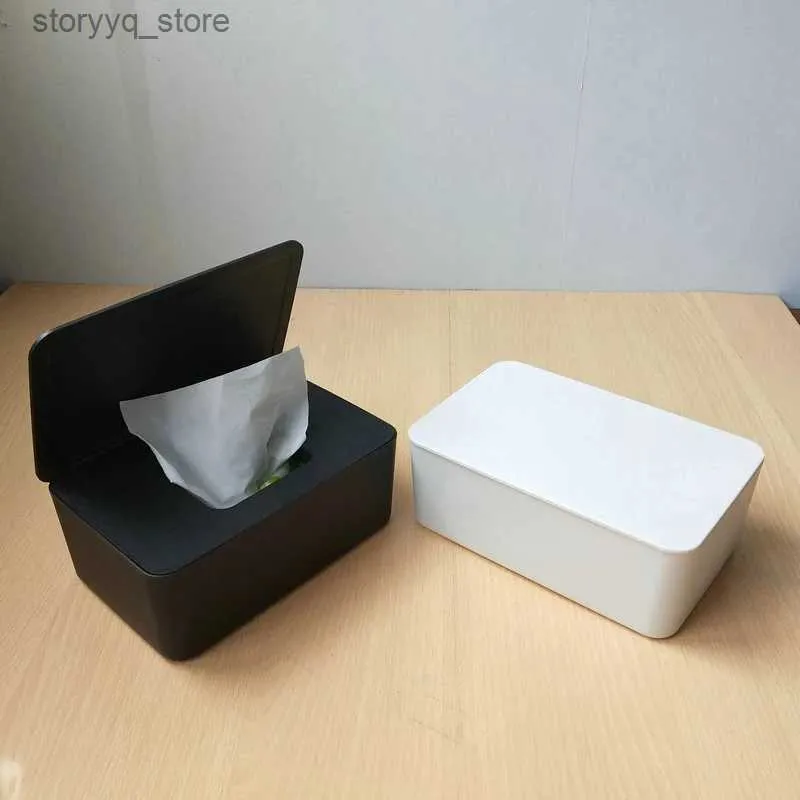 Tissue Boxes Napkins 1 pcs Household plastic dustproof cover tissue box desktop seal home office decoration wet tissue box Q240222