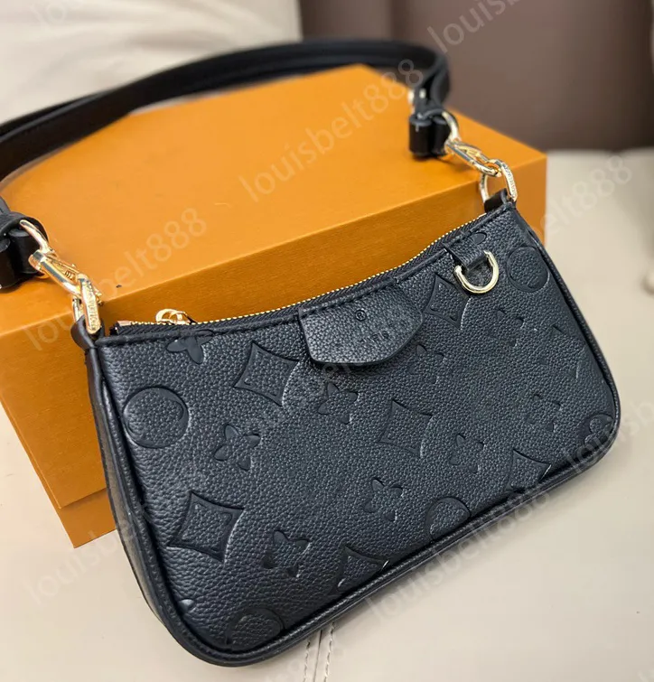 2024 Designer Bag Women Crossbody Shoulder Bags Chain Wallet Lady Easy Pouch On Strap Purse Letters Präglade blommor Stripes Luxury Märke handväskor M81066 M80349