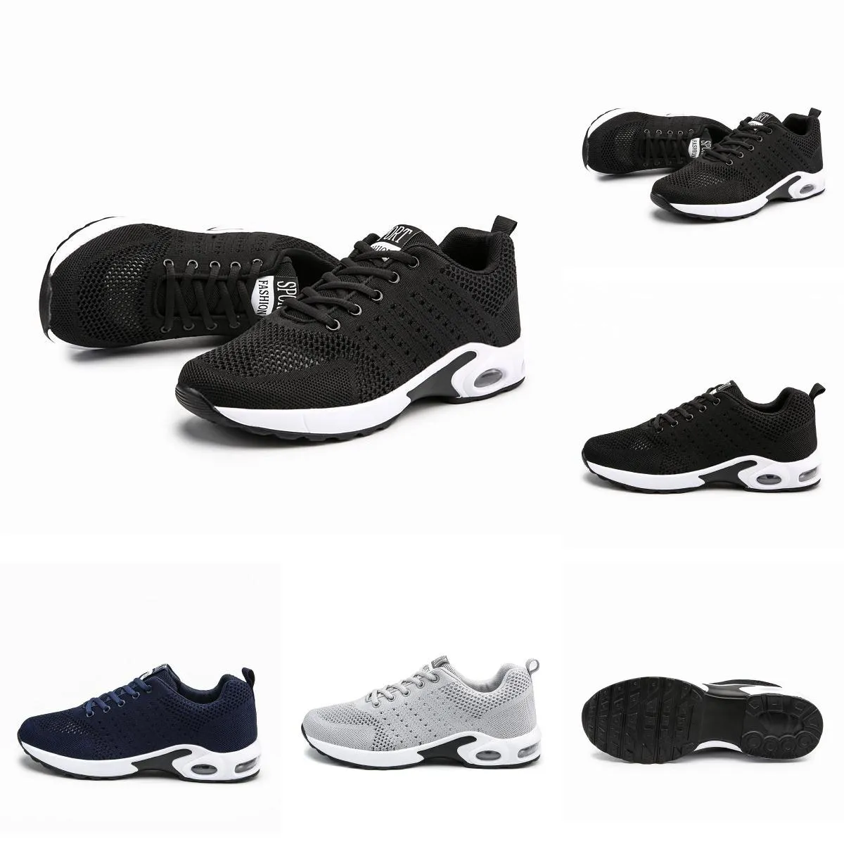 Высококачественные модные мужские и женские кроссовки с подушкой, дышащие дизайнерские черные, синие, серые кроссовки, спортивные кроссовки, размер 36-41 04