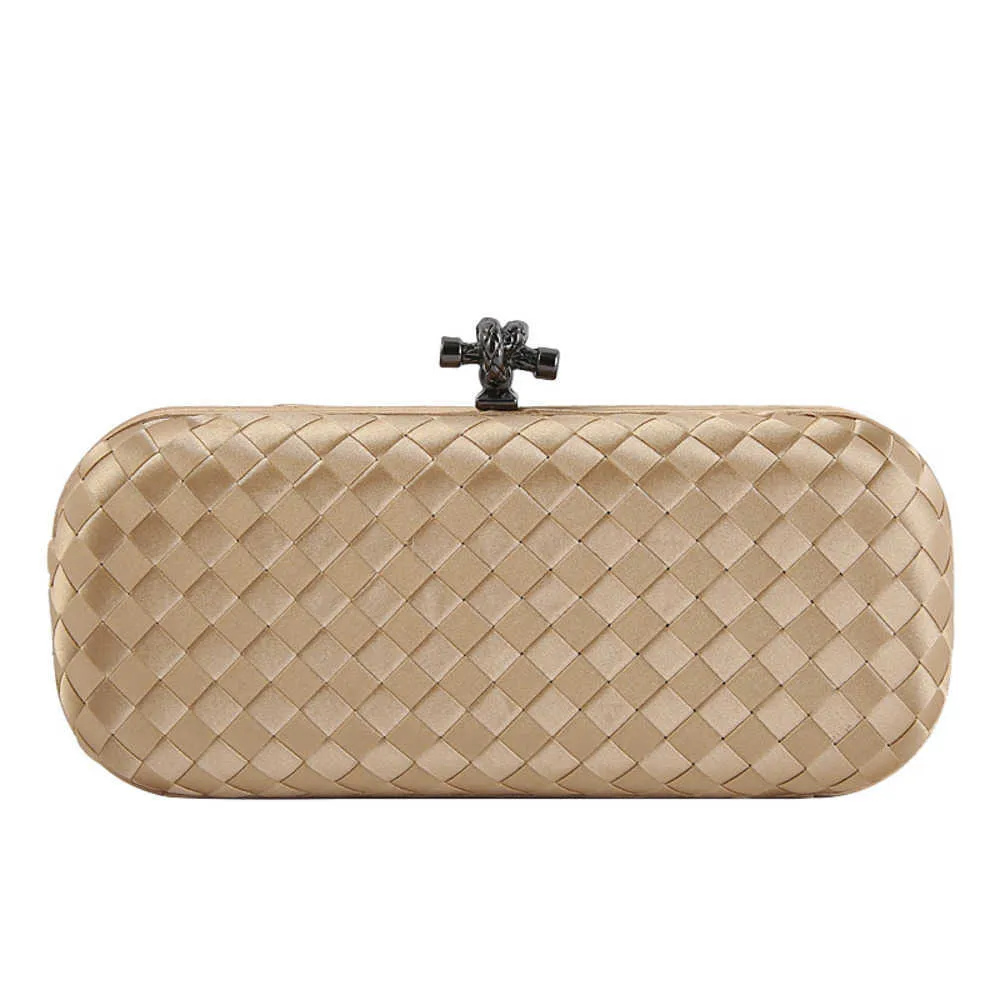 Fashionable Twisted Rope Head Woven Small Square Bag, Silk