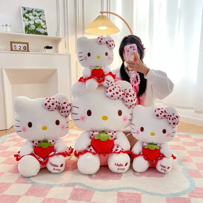 2024 New Cute Plush Toy Cat Cartoon Doll Girl Birthday Gift Cloth Doll Comfort Pillow Toy Wholesale