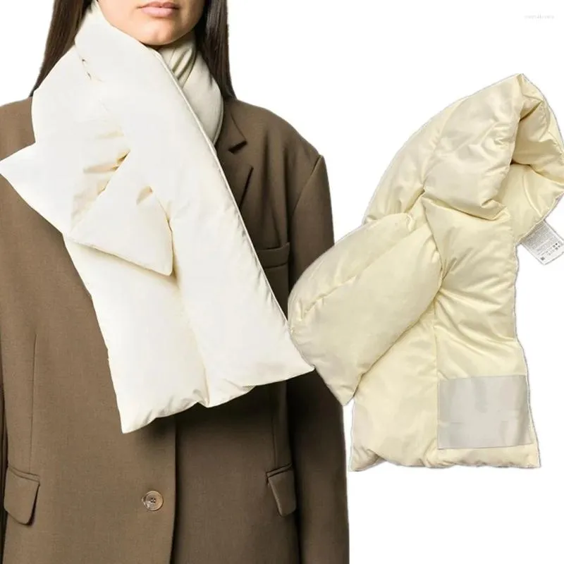 Lenços murchados estilo minimalista nórdico para baixo cachecol mulheres moda senhoras retro inverno quente