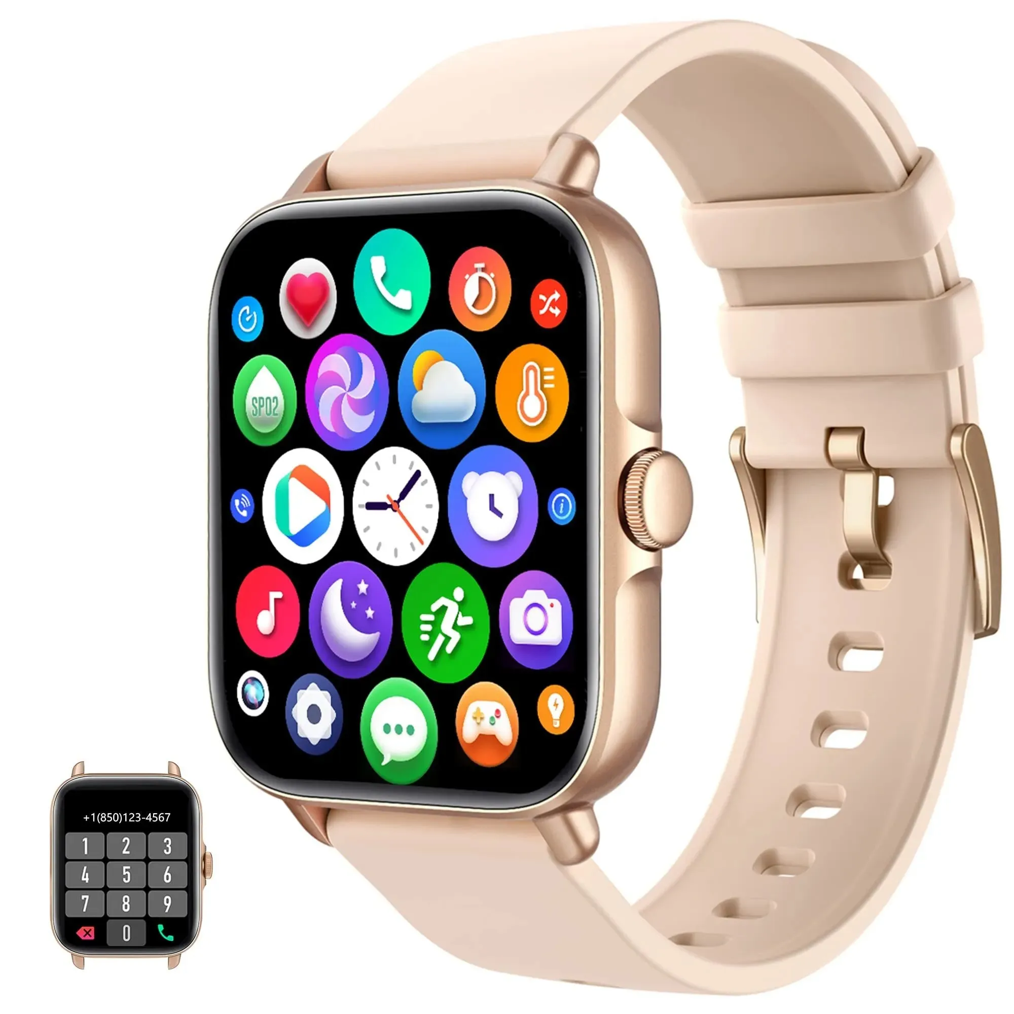 Умные часы SmartWatch с сенсорным экраном для телефонов Android и iOS, совместимый фитнес-трекер с сердцем