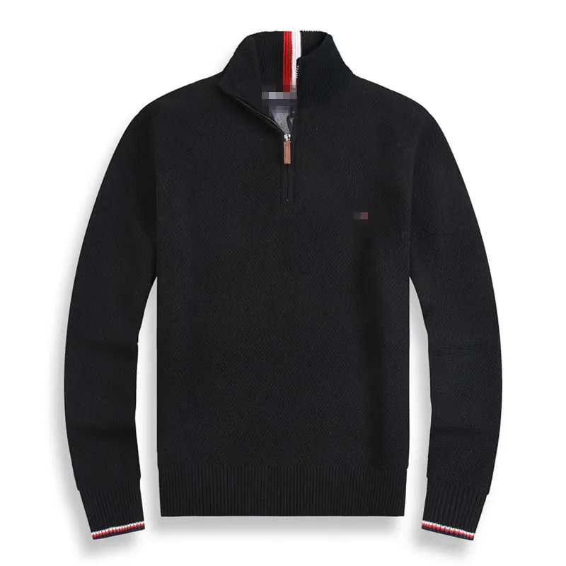 Старший дизайнерский мужский свитер кардиганский бренд шерсть смешанный хлопковой вязаный вязаный вязаный пуловой на молнии для теплоизоляции для теплоизоляции шерстяной вышива
