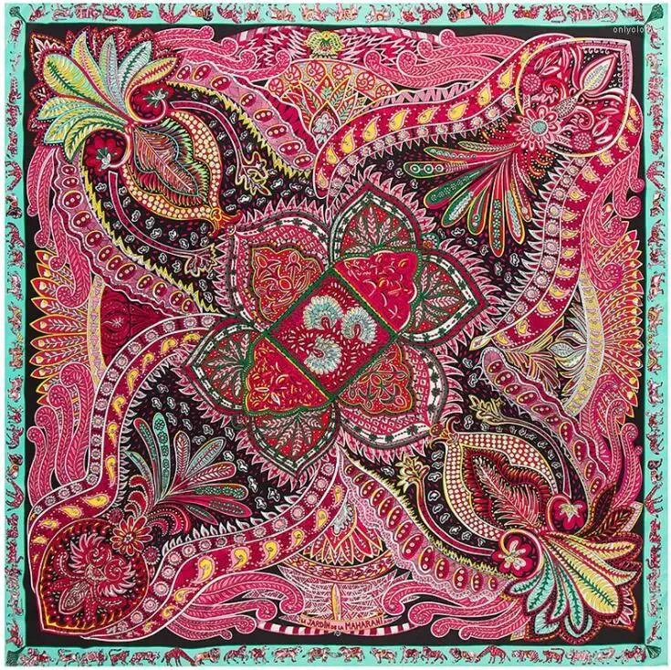 Foulards 2024 Mode Femmes Écharpe Paisley Hijab Sergé Soie Châle Écharpes Pour Dames Foulard Carré Head Wraps