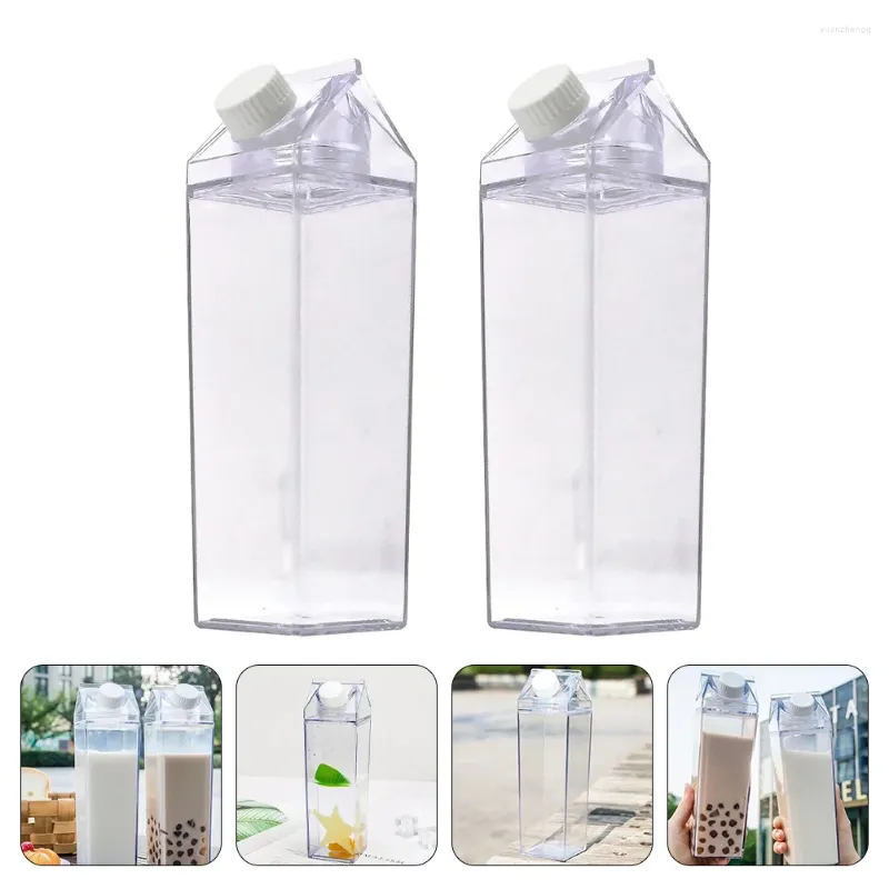 Bouteilles d'eau Hemoton Bouteille en plastique Boisson au lait Conteneur de jus Vide Stockage Coupe anti-fuite Boisson