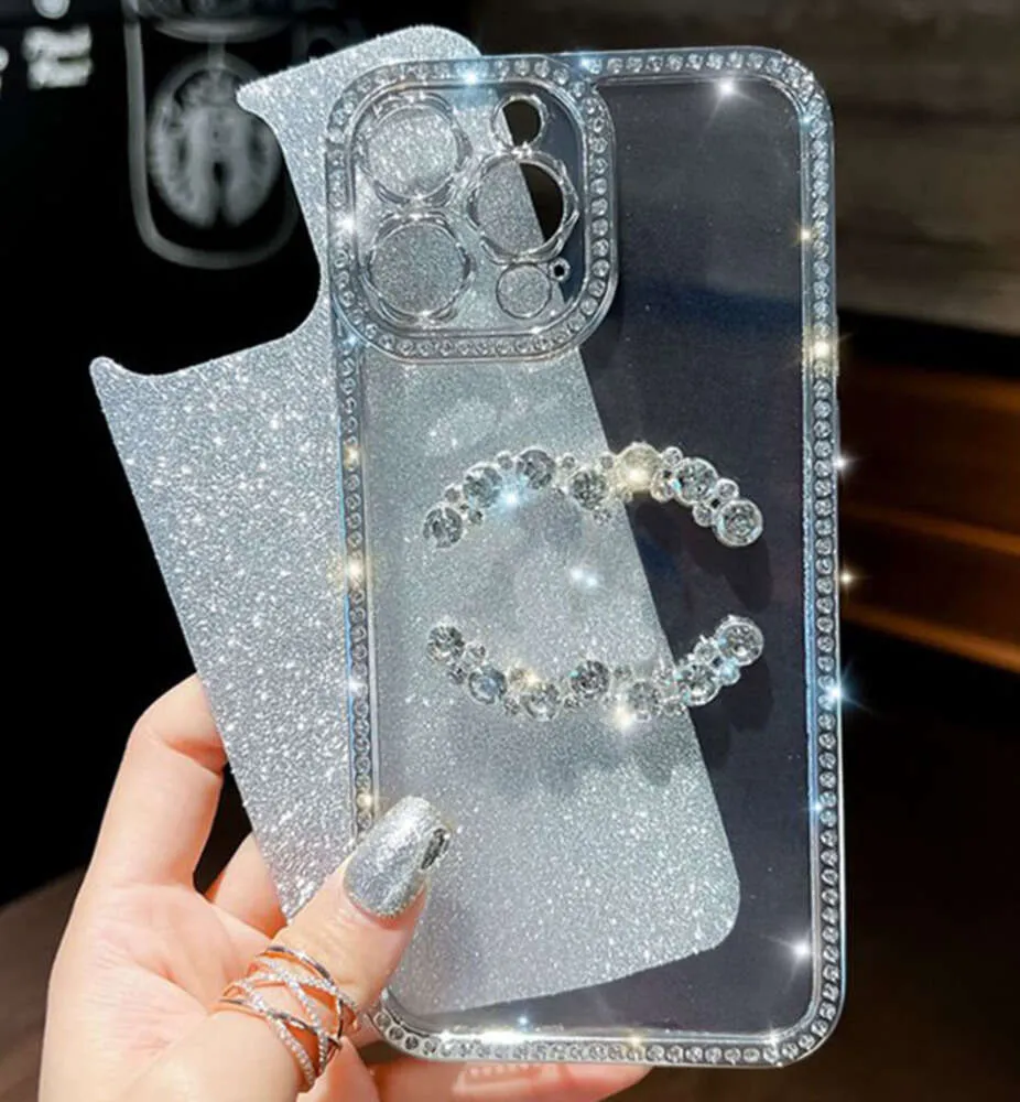 10A 2024 Nuevos casos de lujo Diseñador Phonecase Glint Rhinestone Caja del teléfono móvil para iPhone 14 Pro Max 13P 12 11 XR Retro Cubierta a prueba de golpes Shell 2024