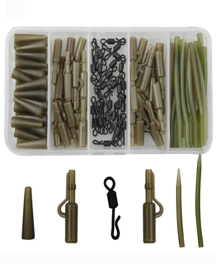 120pcs Carp Fishing Tackle Accessories Carp Carp Tackle Clips Clips Quick دوارة مضادة للأكمام kit8141767