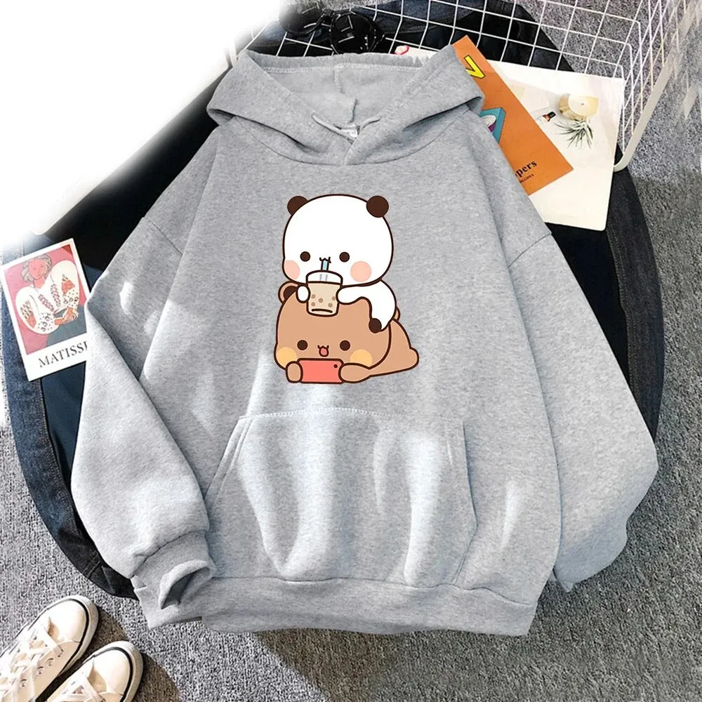 New Kawaii Bubu And Dudu Drink Bubble Tea Hoodies Print Men Woman Fashion Hoodie Oversized Sweatshirts Pullovers Unisex From 21 23 DHgate