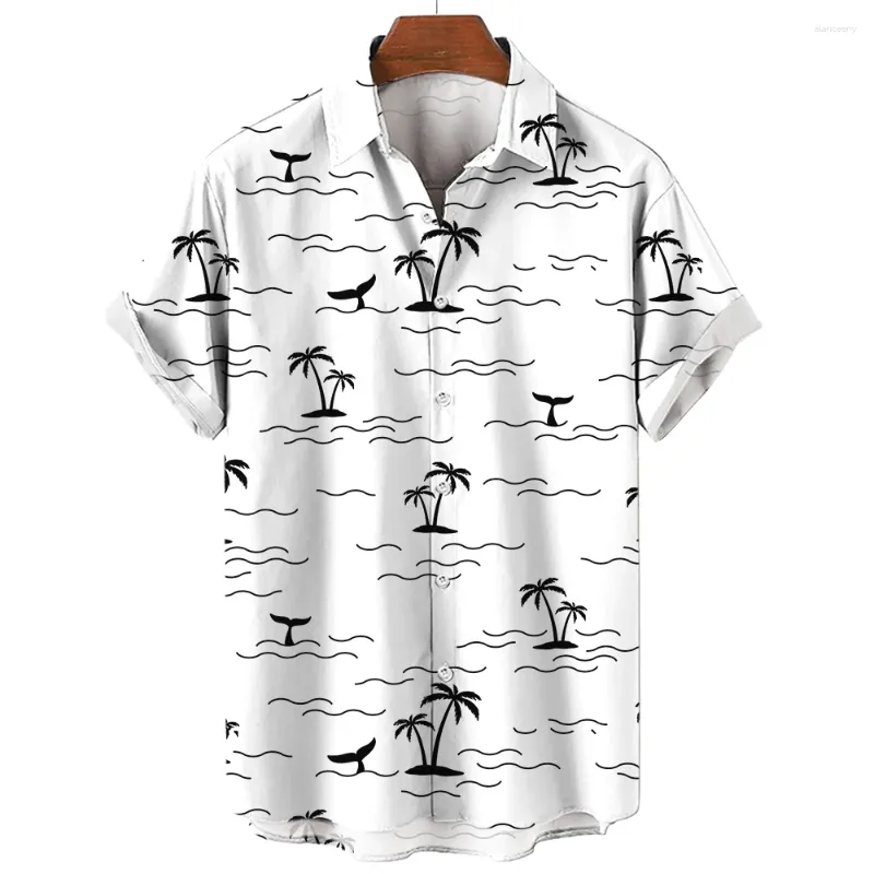 Męskie koszule mody męskie hawajskie koszula męskie 3D printed plaży aloha krótkie rękawe tee duże 5xl camisa hawaiana hombre