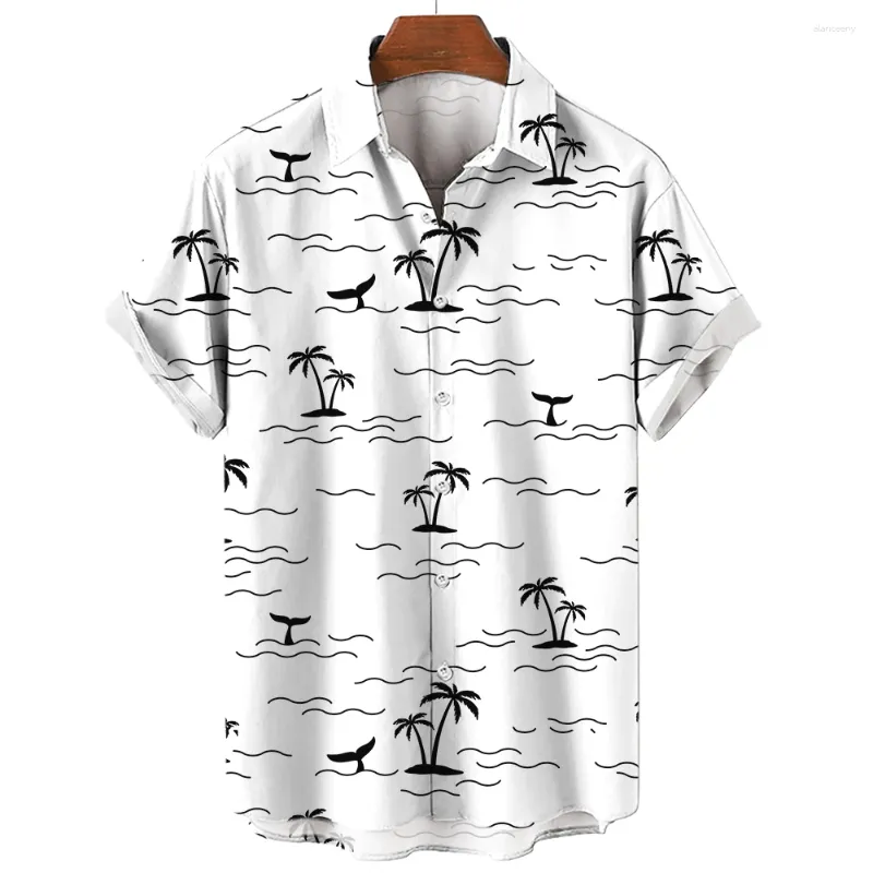 Camisas casuales para hombres Moda para hombre Camisa hawaiana masculina 3D Impreso Playa Aloha Camisetas de manga corta de gran tamaño 5XL Camisa Hawaiana Hombre