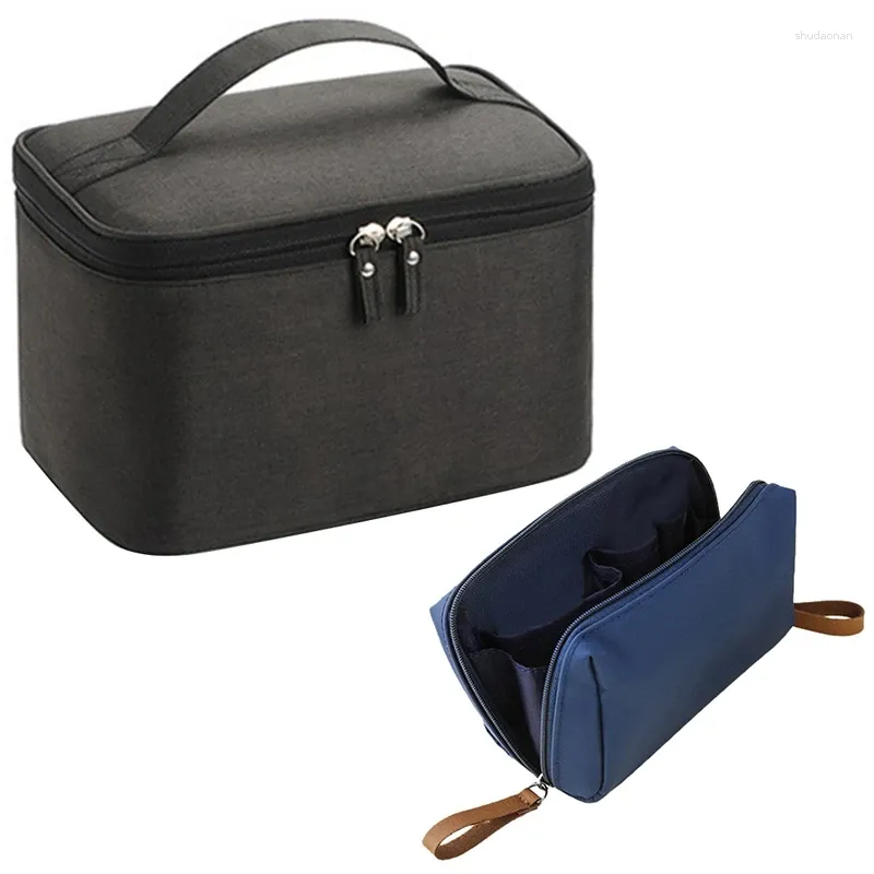 Sacs à cosmétiques 2pcs sac de voyage multifonction pour hommes femmes maquillage noir bleu