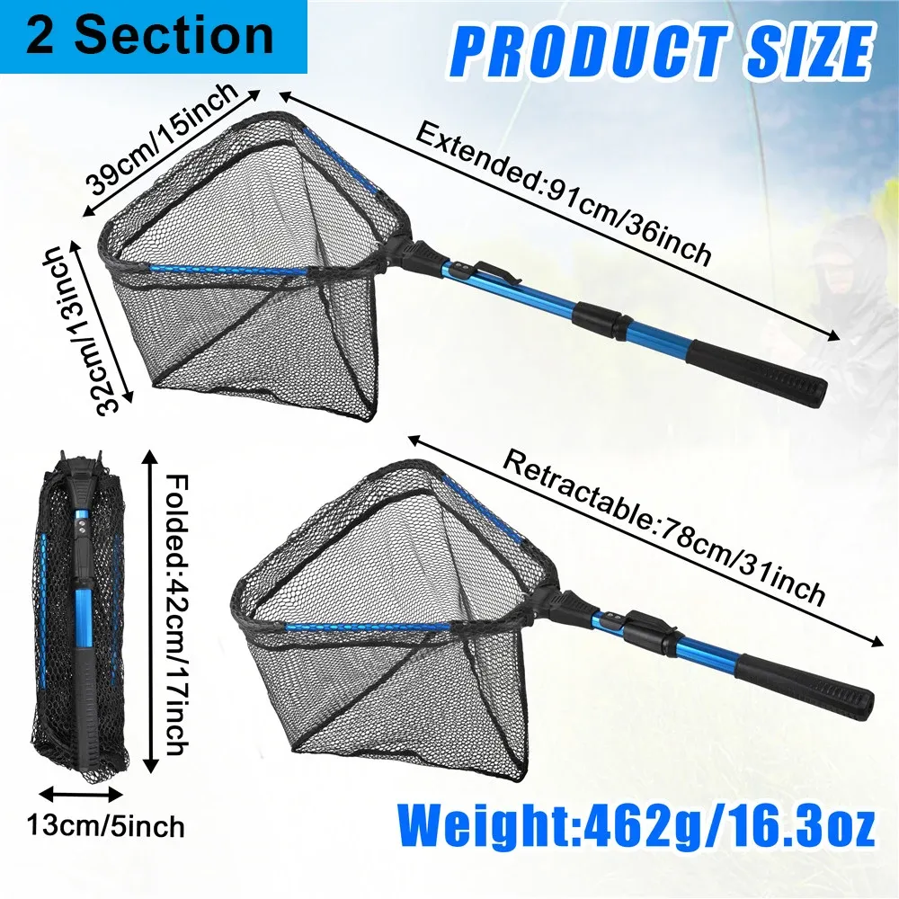 Accessories Portable Folding Landing Net Fishing Hand Nets 79/91cm Saltwater  Retractable Telescopic Rubber Fishing Nets For Fly Fishing From Zcdsk,  $16.86