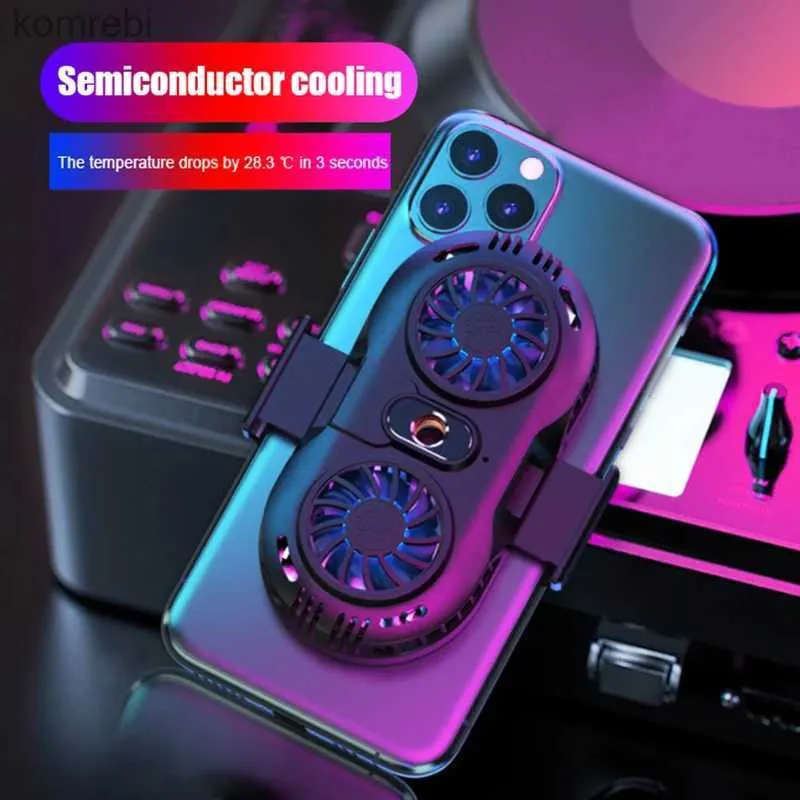 Outros acessórios de telefone celular Semiconductor Mobile Phone Cooler Cooling Clip Duplo Ventilador Poderoso Game Machine Cooler Mobile Phone Bracket Radiator 240222