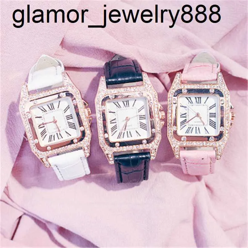 Women Diamond Watch Starry Luxury Armband Set Watches Ladies Casual Leather Band Quartz Wristwatch R1592