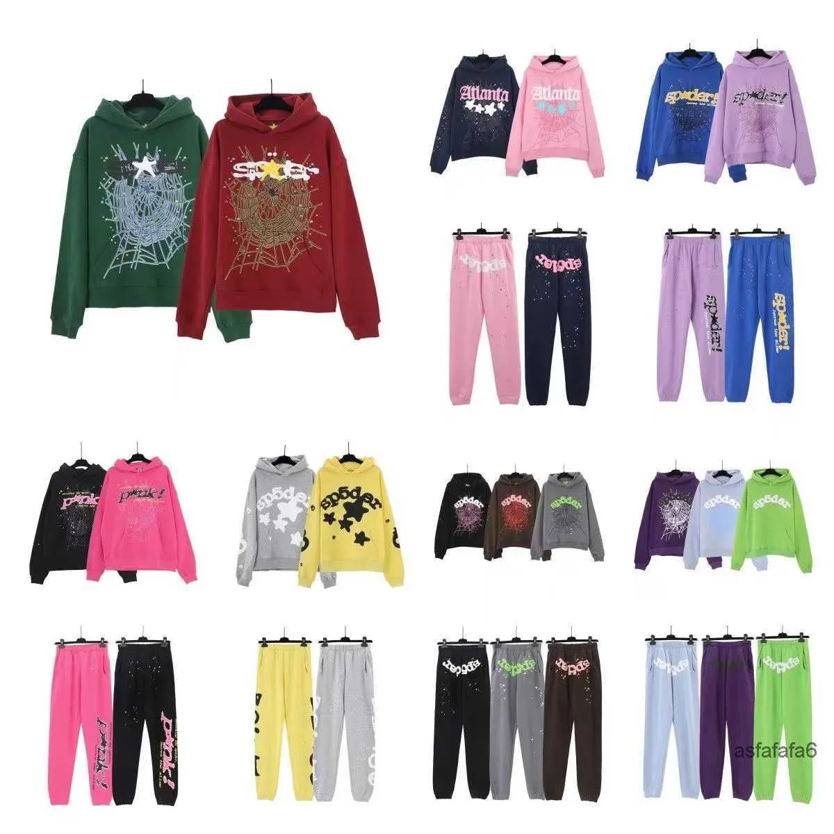 Örümcek kapşonlu pembe mor genç haydut sp5der eşofman 5555555 erkek kadın Web ceket sweatshirt 555 yüksek kaliteli 6tm8