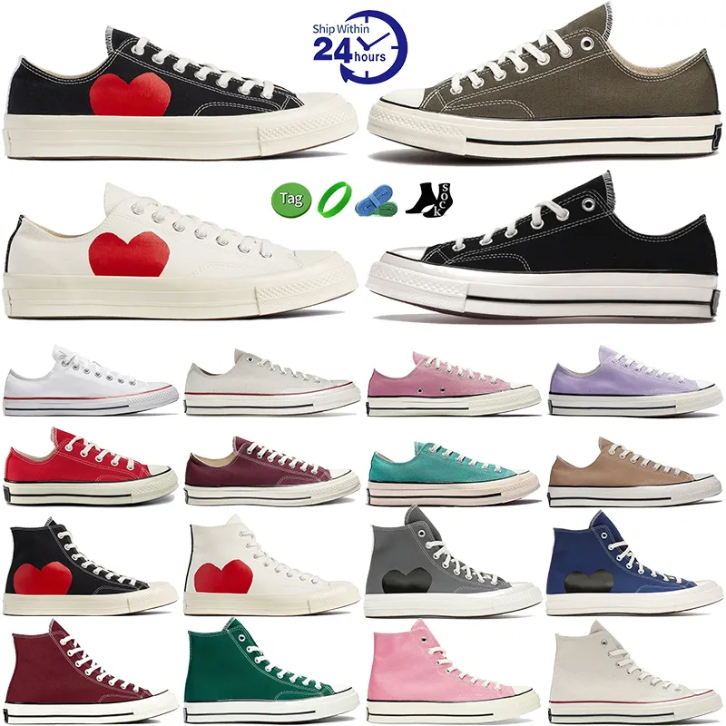 Men Women Designer Canvas Casual Shoes 1970 Chucks All Star 70 Fashion Leather Sneakers Conversities Triple Black White Grey Blue Red Green Designers Mens Trainers