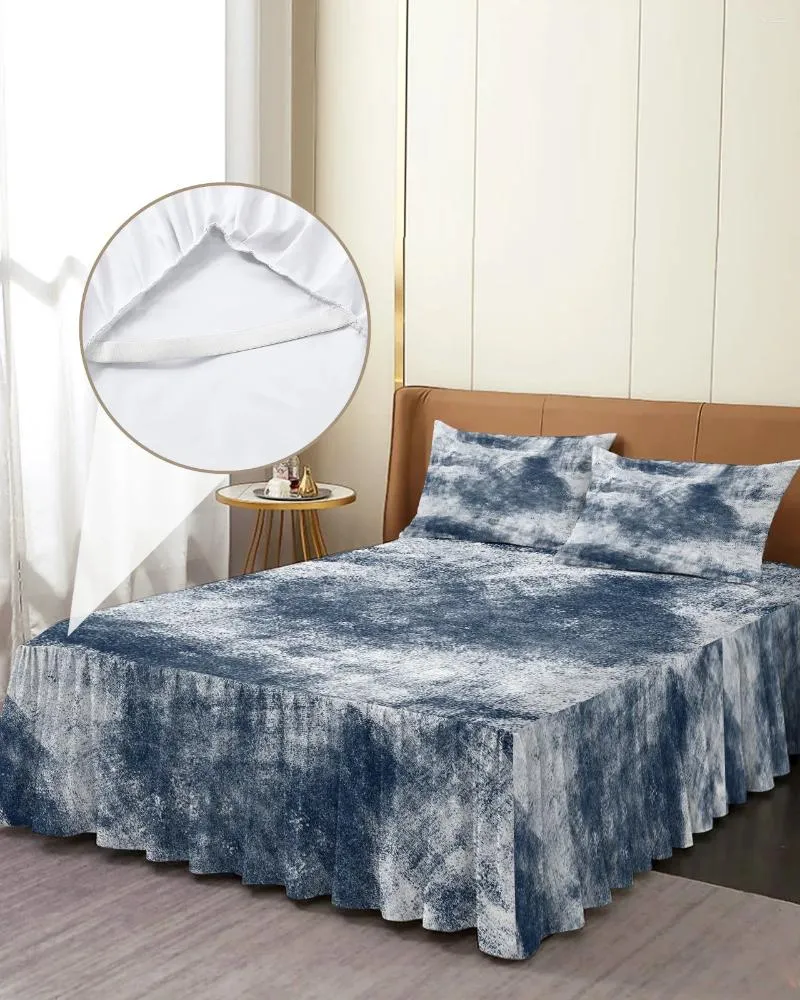 Bedrok Abstract Modern Retro Textuur Elastisch ingerichte sprei met kussenslopen Matrashoes Beddengoed Set Laken