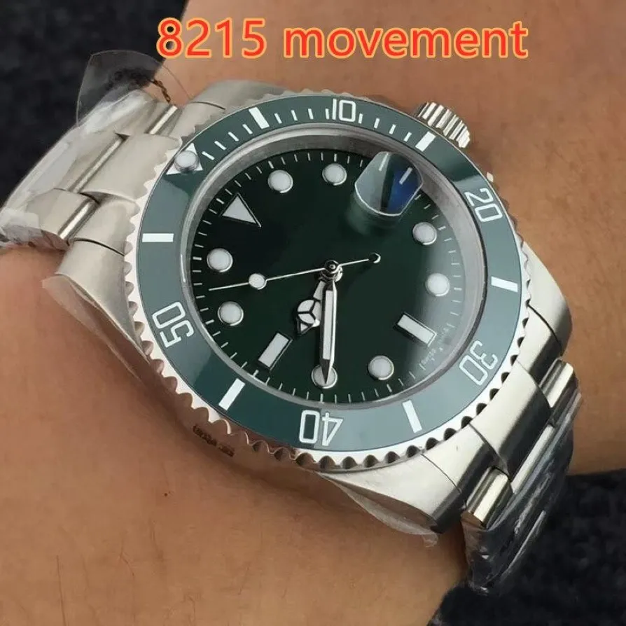 Nya mäns automatiska 8215 Glide Lock Clasp Watches Sapphire Glass Watch Ceramic Bezel Dial 116610 Sub Men Sport 116610LN W3036