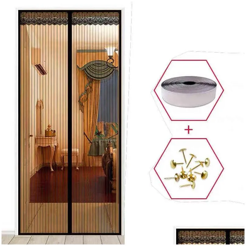 Curtain High Quality Reinforced Magnetic Sn Door Anti-Mosquito Magic Magnets Encryption Mosquito Mesh Net On The 211102 Drop Deliver Dhaie
