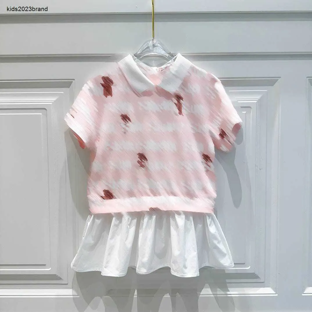 Nieuwe meisje rok zomer baby Polo jurk Maat 100-160 kids designer kleding Nep tweedelige ontwerp kind japon 24Feb20