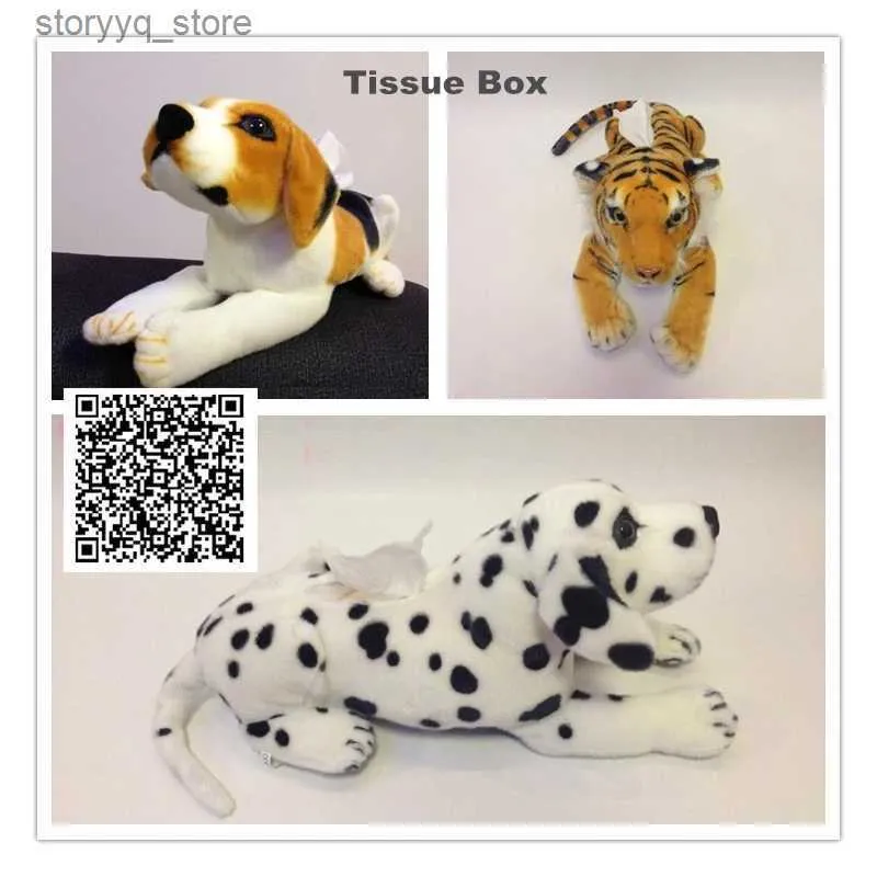 Pudełka na tkanki serwetki symulowane pudełko tkanki dla psów kreatywne pluszowe symulacja kreskówka kropka tygrysy tkanki pudełko praktyczne pompowanie ręczników papierowych pompowanie Q240222