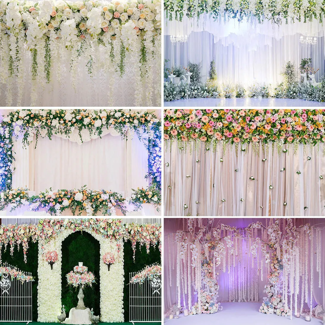 Hochzeitsfeier Dekoration Pocall Backdrop Blumen Wand Blumenbaby Geburtstagsprograry Hintergrund für PO Studio Pophone 240219