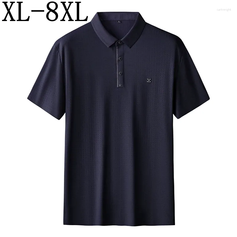 Polo da uomo 8XL 7XL 6XL 2024 Estate High End Business Polo da uomo Manica corta Risvolto Camicie da uomo Casual traspirante Homme