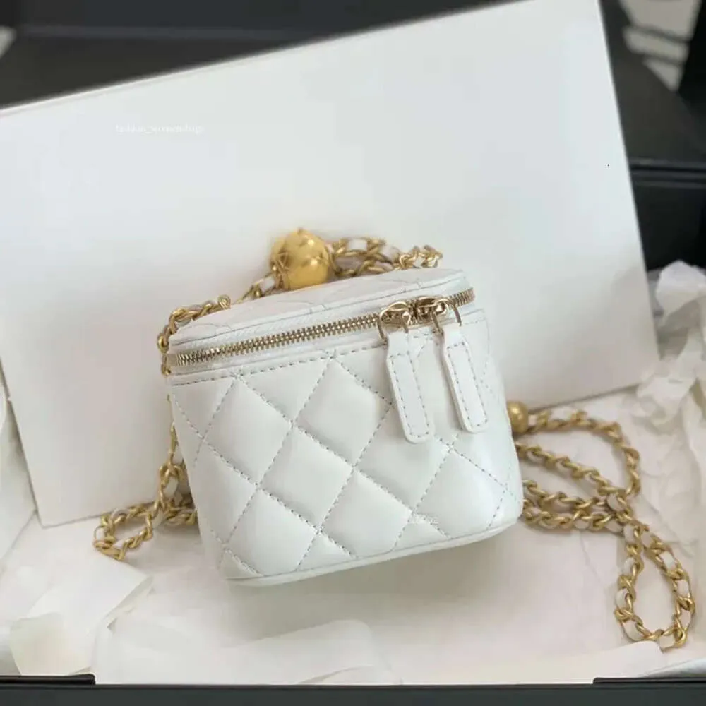 10A Original Top Quality 1to1 Golden Bead Bag Woman Cosmetic Bag 22B 11cm Genuine Leather Chain Bags with Box AP1447 purses