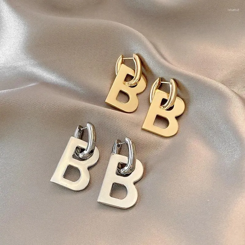 Dangle Oorbellen Delysia King Retro Letter B Eenvoudig Temperament Gepersonaliseerd verwijderbaar