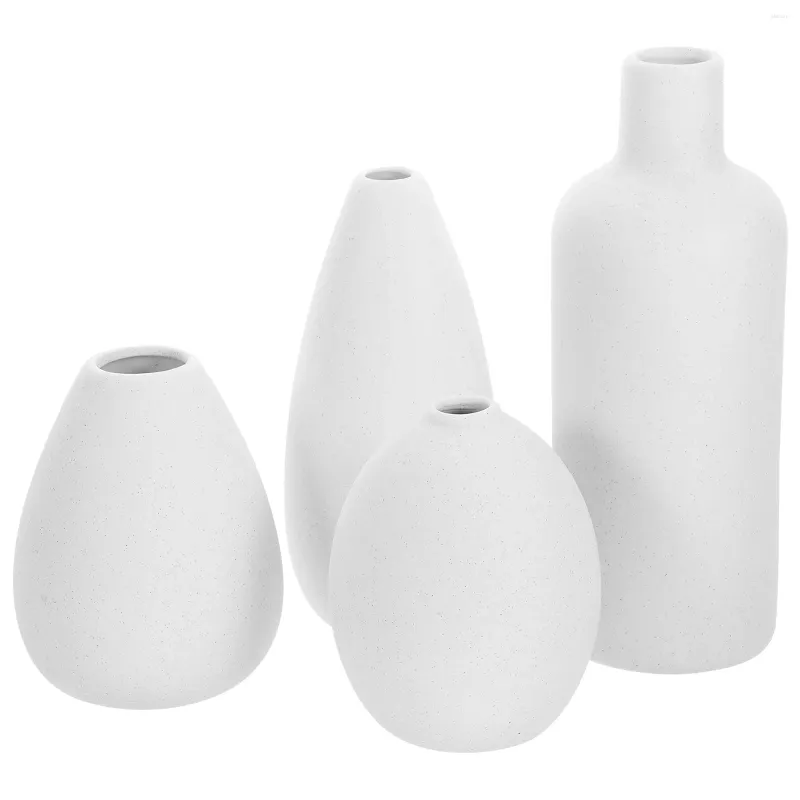 Vases 4 PCS Ceramic Vase Set Pot Planter Dried Flower Container Stripe Creative Ceramics