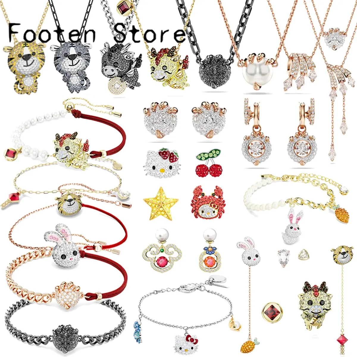 Sets Original 2024 New Fashion Christmas Party Gifts Charm Zodiac Rabbit Dragon Claw Phoenix Animal Series High Quality Women Jewelry