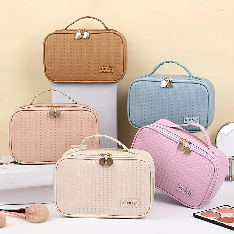 Borse per cosmetici Borsa da donna semplice di grande capacità Borsa per il trucco Strumenti Organizer per la conservazione Borsa a mano Borsa da viaggio portatile per il trucco