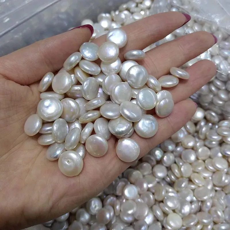 Perlen, AA-Klasse, natürliche Süßwasserperle, lose Perlen, 1112 mm, barocke, porenfreie Münze, Knopfperlen, Herstellung von DIY-Halsketten, Armbändern, Schmuck