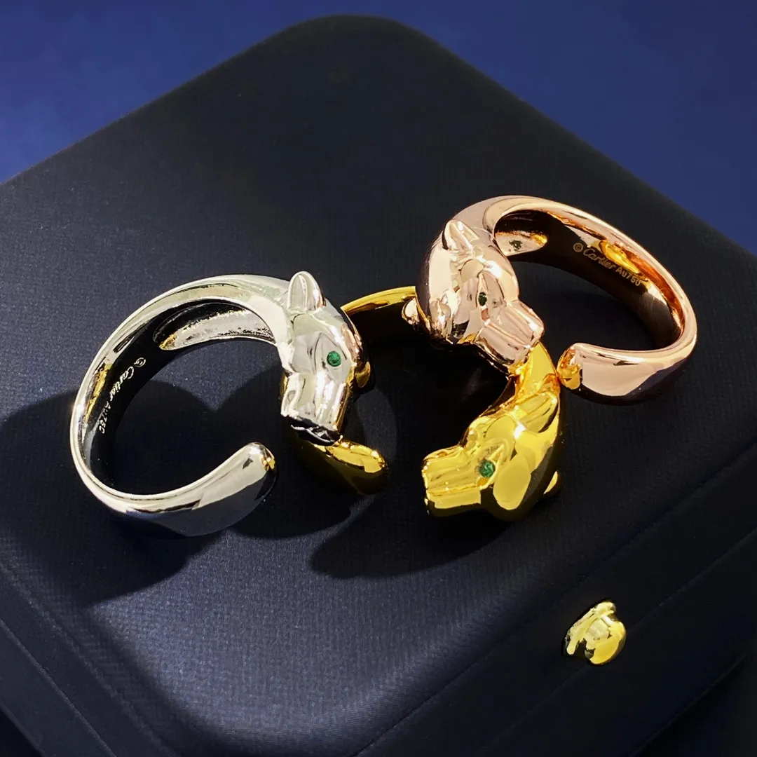 Europejska Amerykańska popularna spersonalizowana hiphopowe pierścionki w kształcie lamparta Kreatywne miejsce lamparta dla zwierząt Pierścień gepardowy dla mężczyzn Kobiety punkowe biżuteria pary prezenty