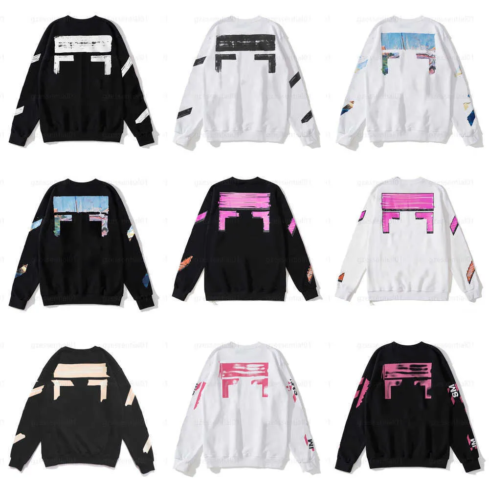 Offs hombres mujeres diseñador sudadera con capucha sudadera calle clásica hip hop jumper top moda manga larga cuello redondo negro streetwear marca pullover sudaderas con capucha diseñadores