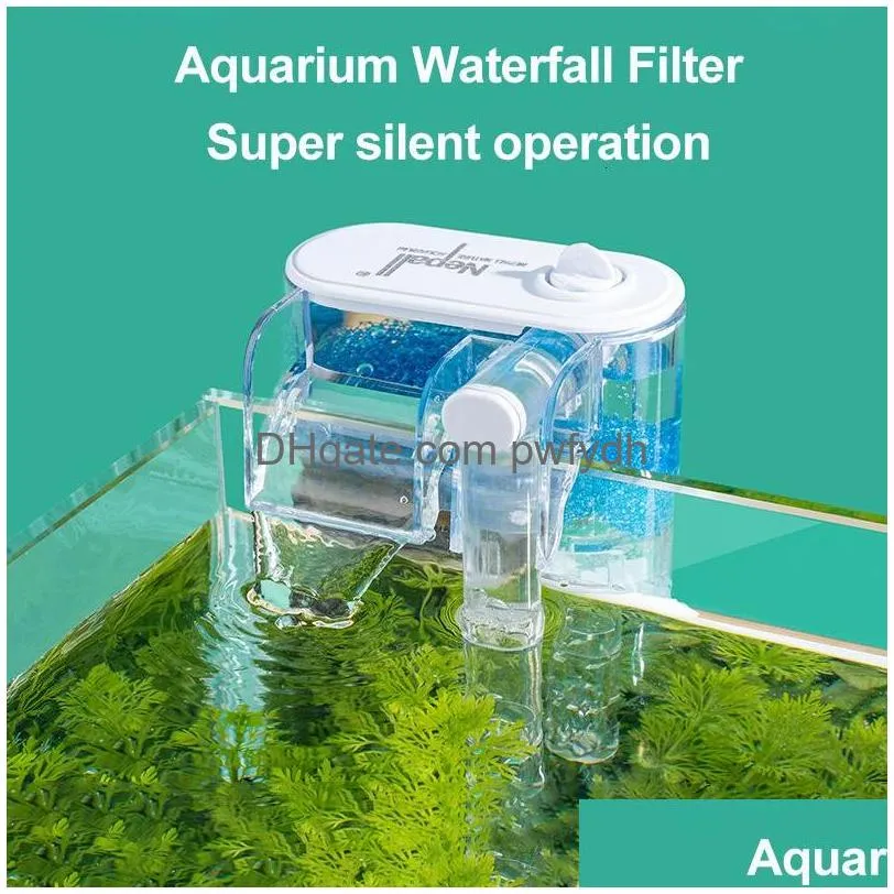 Autre Aquarium Fish Tank Cascade Accrocher sur la pompe à oxygène externe Filtre à eau Qualité pure pour petits accessoires 230628 Drop Delive Dhupf