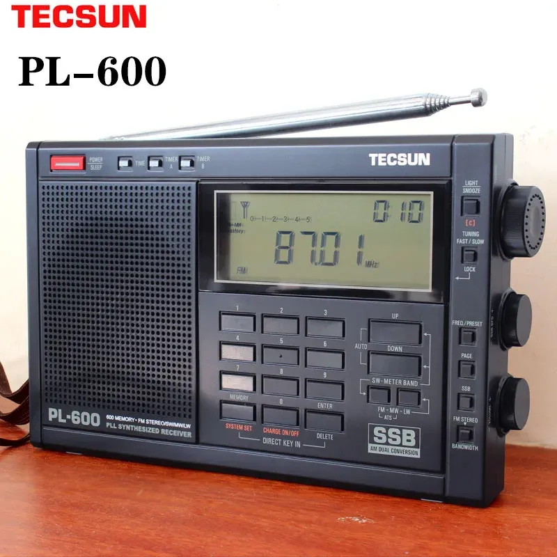 Radio TECSUN PL600 Radio Full Band Stereo äldre ny dubbelfrekvensomvandling FM Shortwave