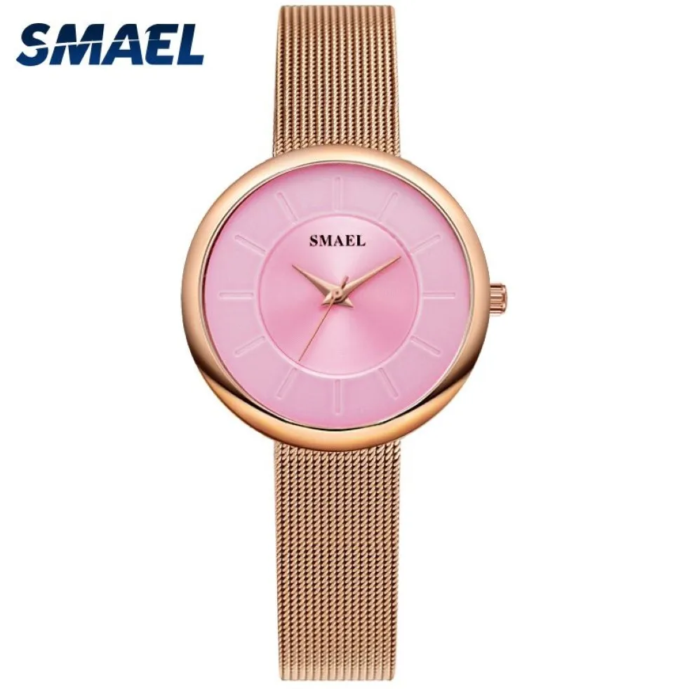 Femmes montre de luxe marque SMAEL montres femme numérique décontracté étanche montres à Quartz horloges 1908 filles montres étanche 270k