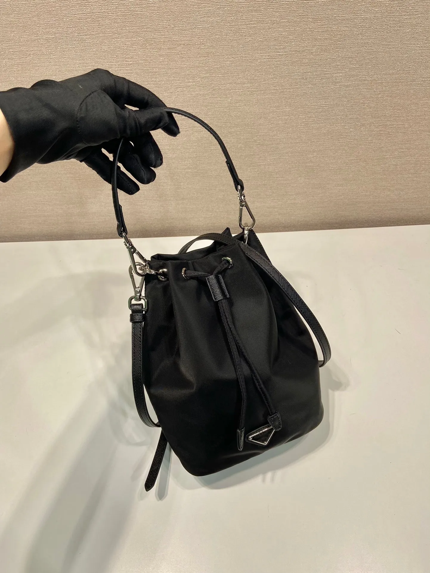 Mini Nylon Parachute Fabric Shoulder Bag Women s Bucket Handbag
