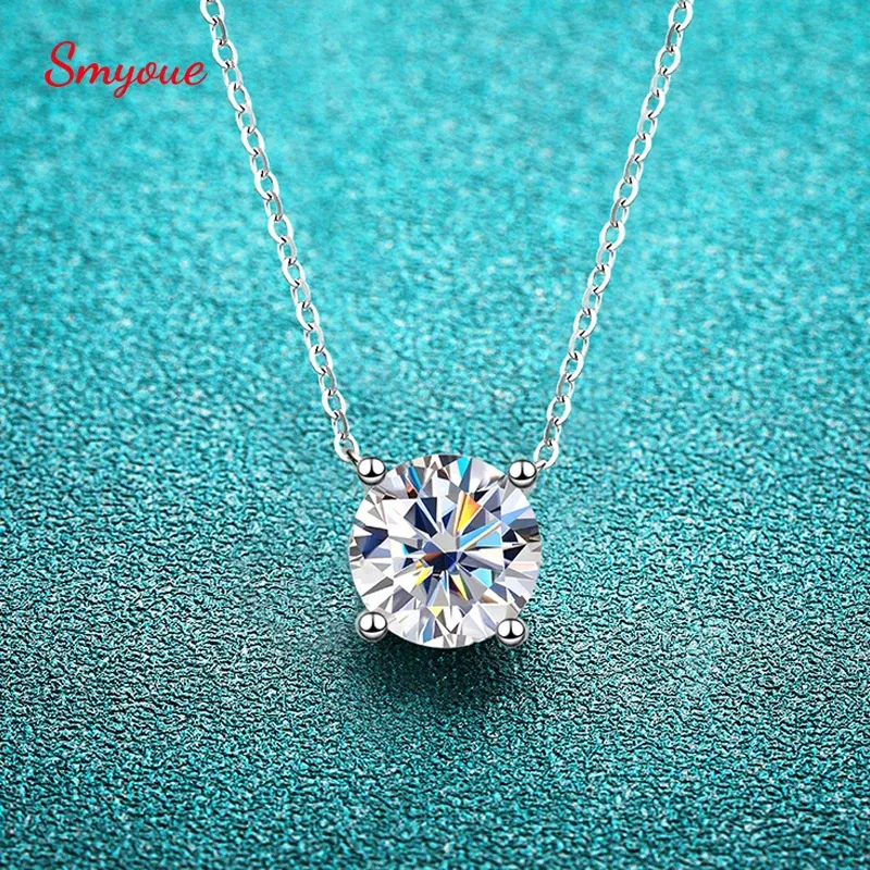 Necklaces Smyoue White Gold Plated 110CT Moissanite Necklace for Women Classic Four Claws Pendant Wedding Jewelry 925 Sterling Silver GRA