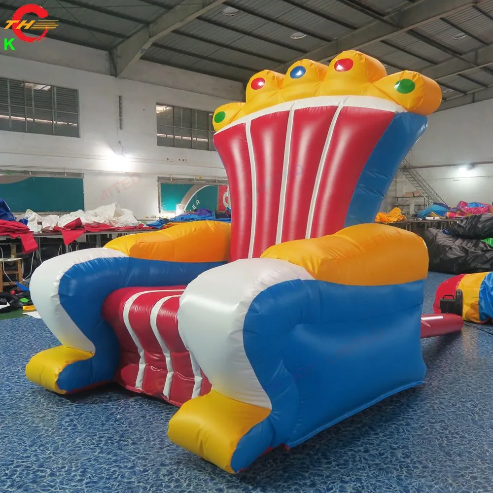 2.5x2.5x3mH (8.2x8.2x10ft) Outdoor Activities free shipping kids royal inflatable throne chair with king N queen theme for children parties and events