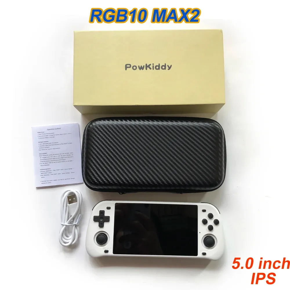 Players RGB10 Max2 Game Player 15000 Games RK3326 Open Source System Handheld Game Console 5.0 Inch IPS Screen With 3D Rocker RGB10 Max2