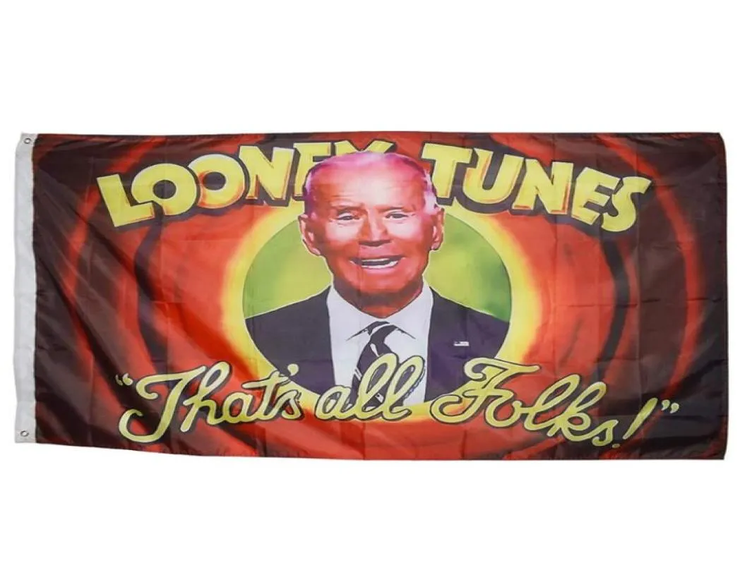 Looney Tunes That039s All Folk Biden 3X5FT vlaggen buiten 150x90cm banners 100D polyester hoge kwaliteit levendige kleuren met twee bh's5987493