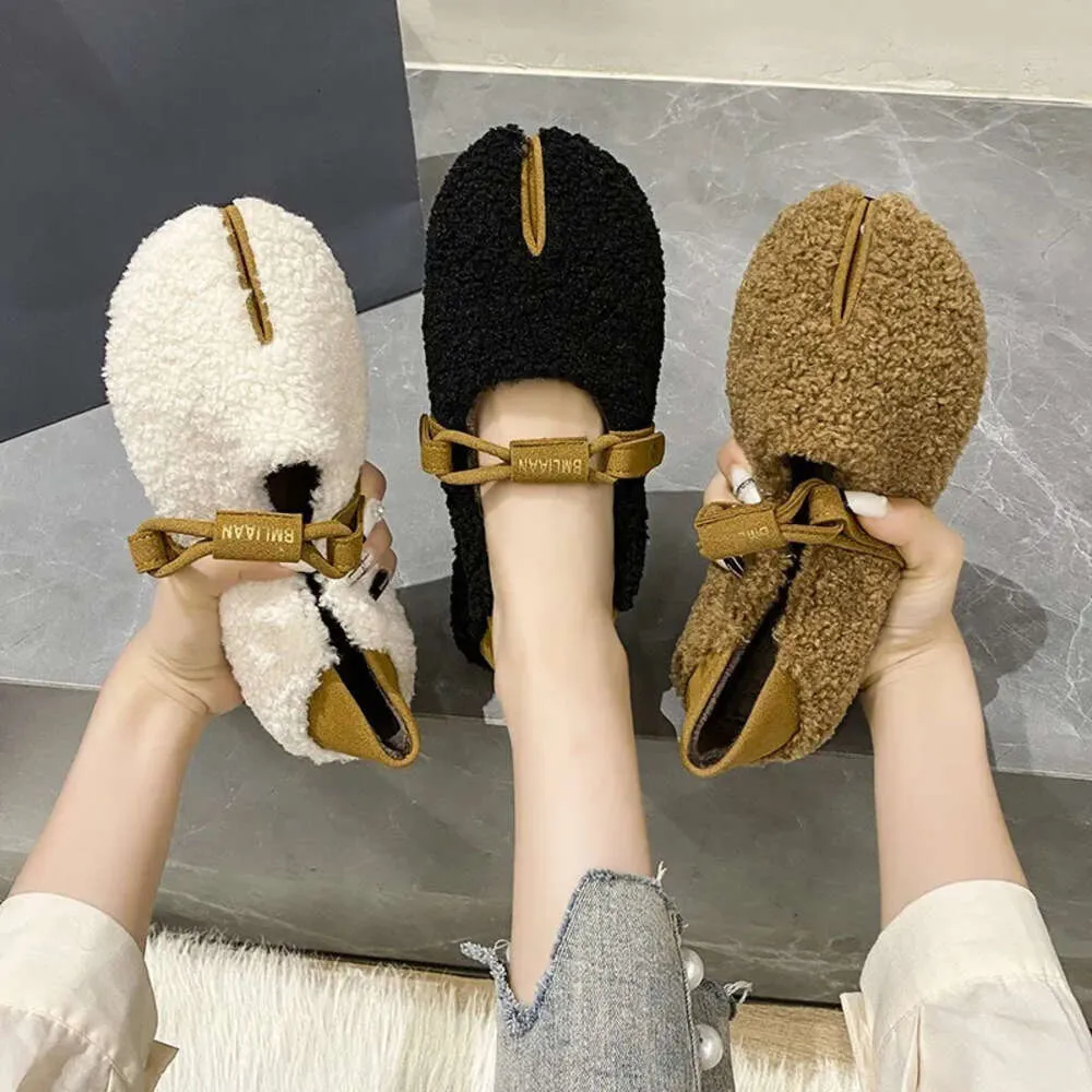 Flat Bottomed Plush Women's Shoes Autumn and Winter New Vintage Slip on Casual Loafers Suede Round Toe Fur Warm Cotton Mocasines
