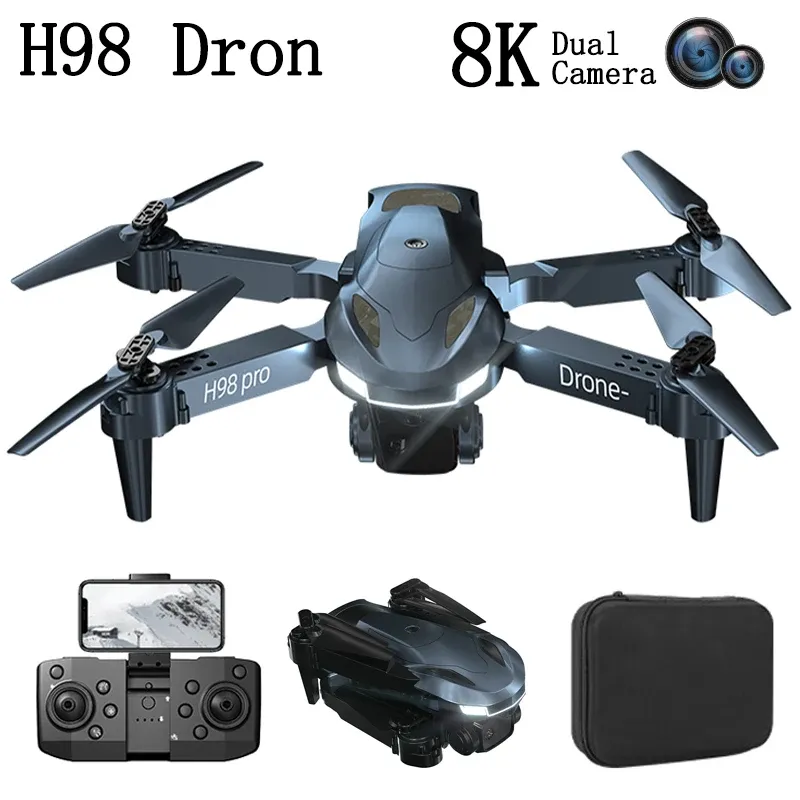 Sprzęt H98 5G GPS Drone 8K Profesjonalne drony 6K Dual HD Fotografia Aerialna Unikanie Helikopter Quadcopter RC Dystans 3000M