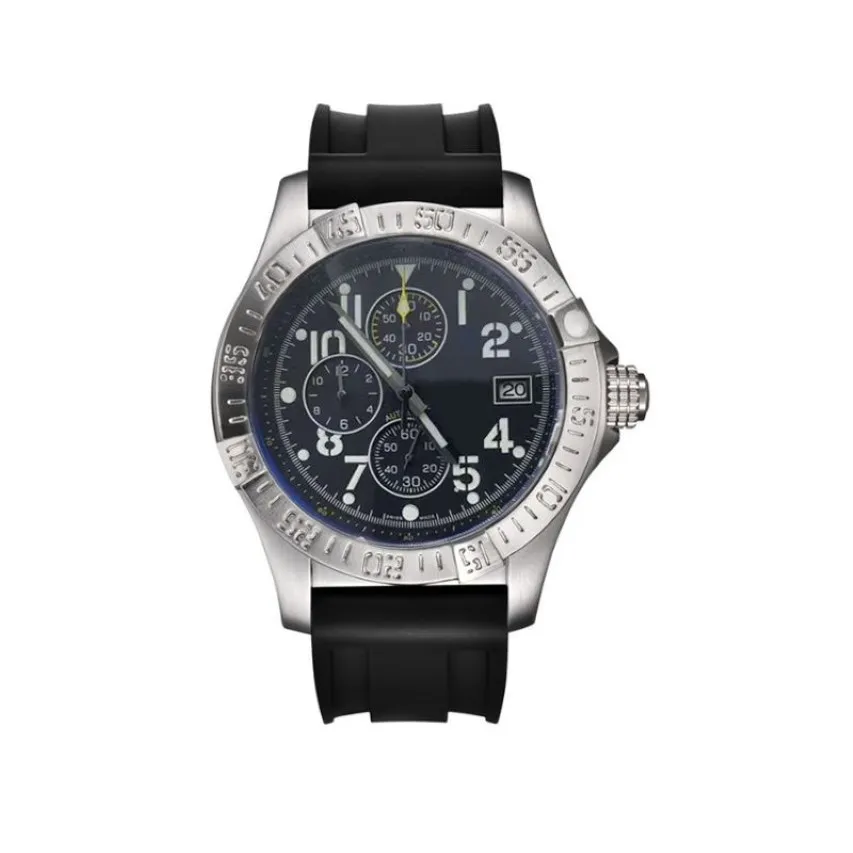 Relógios masculinos marca superior cimeira moda esporte aço inoxidável caso banda de borracha quartzo analógico relógio de pulso luxo montre hom194e