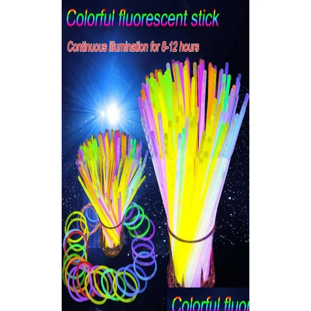 Party Dekoration 100 teile/paket Fluoreszenz Licht Glow Sticks Armbänder Halsketten Neon Für Hochzeit Colorf Stick7566752 Drop Lieferung Ho Dhyzr