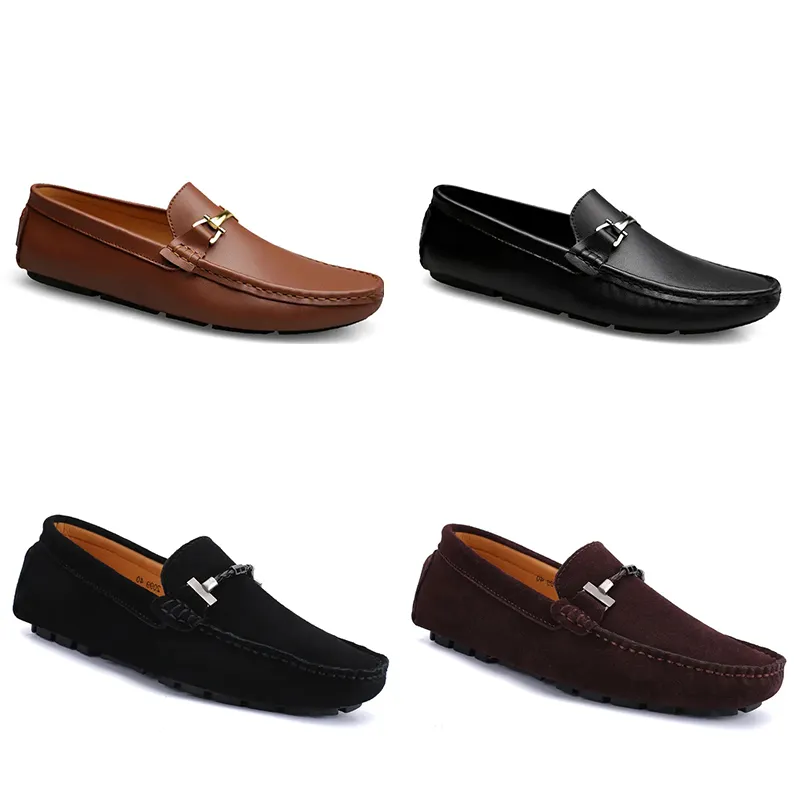 Mens GAI Women Casual Shoes GAI Leather Soft Sole Black White Red Orange Blue Brown C big size