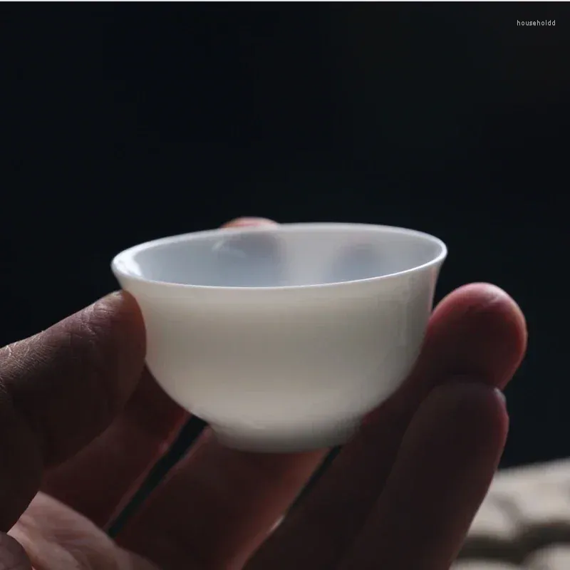 Tasses à thé 6 pièces/lot 40ml ensemble de tasses Kung Fu chinoises fines bol à thé blanc en céramique pour la cérémonie tasse à thé Chaozhou